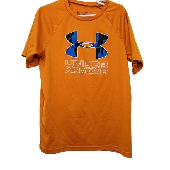 Boys Under Armour Loose Fit Short Sleeve t-shirt Size Small Performance Orange - Picture 1 of 5